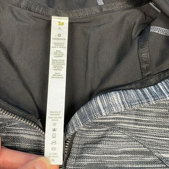 Lululemon Hooded Define Jacket Nulu Heathered Black White Full Zip Soft Sz 4 - Picture 12 of 13
